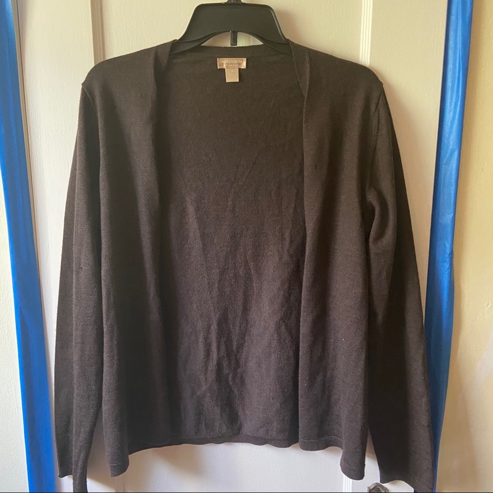 Nordstrom Merino Wool Cardigan Charcoal Grey